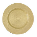 Metallic Gold Rope Turkish Glass Charger/ Plate - 4 Piece Set